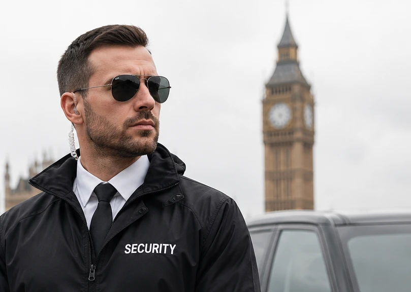 Professional security guard providing man guarding services for commercial businesses in Yorkshire and Humber, United Kingdom