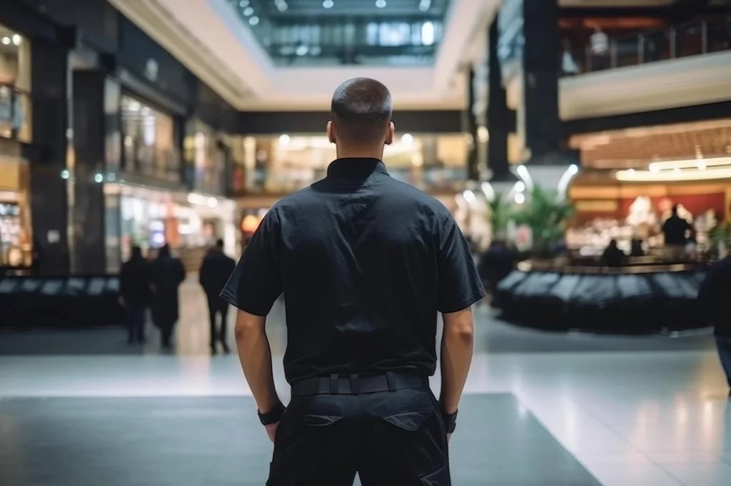A Boss Serve Security Guard on Duty at Crowd Management for Safe Commercial Events